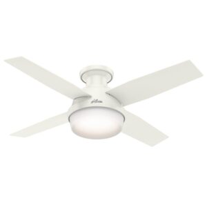 Hunter Indoor Low Profile Ceiling Fan with LED Light—Best For Low Ceiling Rooms