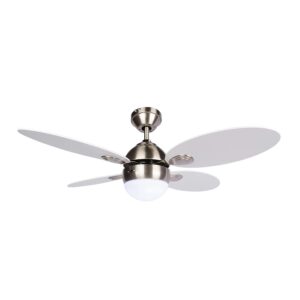 NOMA Scandinavian White Ceiling Fan with Light- Best for Medium-Sized Rooms