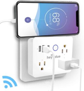 HEYVALUE Smart Plug, Wifi Surge Protector, Voice Control with Alexa & Google Home