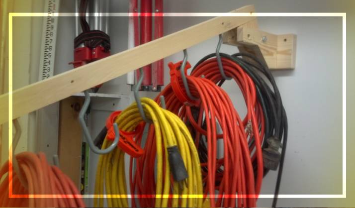 how to store extension cords in garage 