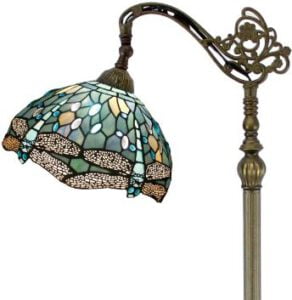 Tiffany Arched Adjustable Floor Lamp Dragonfly Lampshade